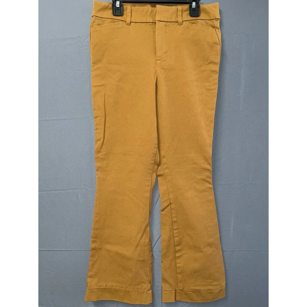 Old Navy Pixie Flare Pants Girls 4 Brown‎ Cotton Stretch High Rise Streetwear